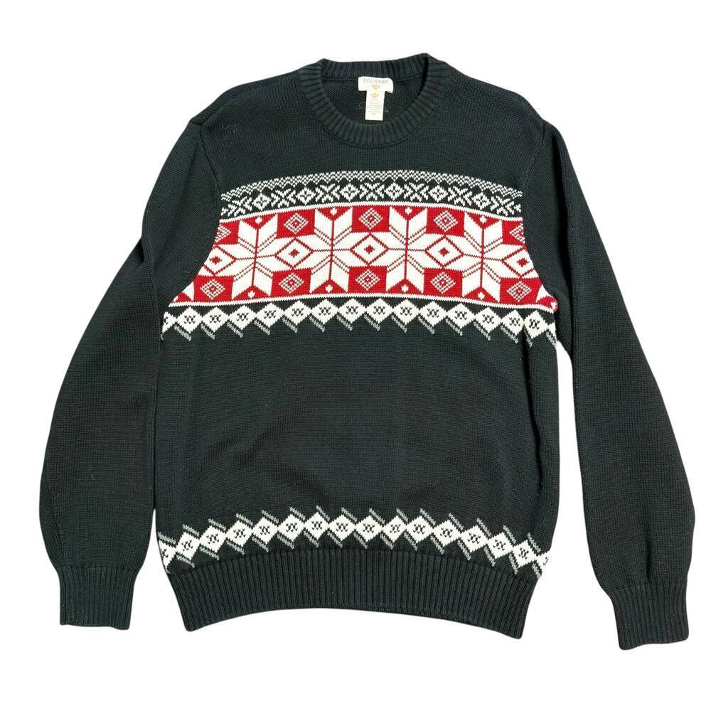 Dockers Vintage 90s Patterned Snowflake Christmas Sweater XL